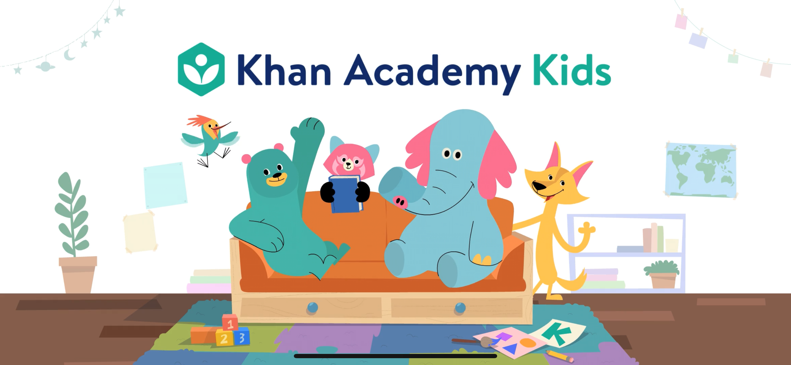 Khan Academy Kids Graphic with animal characters