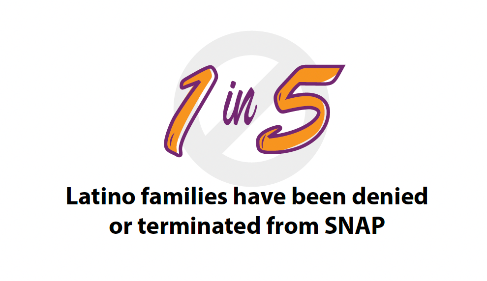 1 in 5 Latino families have been denied or terminated from SNAP